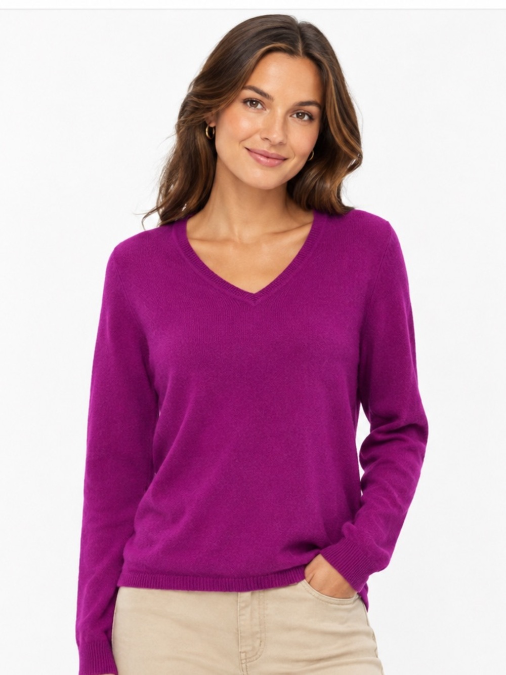 Charter Club Cashmere Charter Club Womens Large V Neck 100% Cashmere Sweater